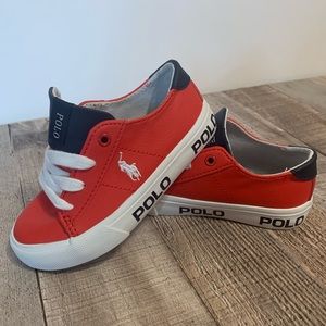Red Kids POLO by Ralph Lauren Loafer Tennis Shoes Size 8